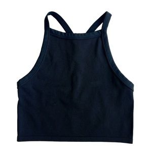 Black Tank Top Revealing Back